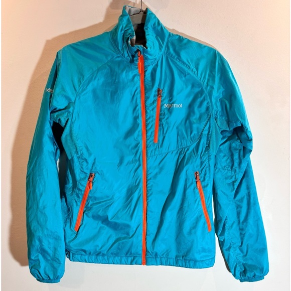 MARMOT Sz S Fleece Lined Multiple Pockets Windbreaker Cozy Pop of Colour Jacket - Picture 1 of 13
